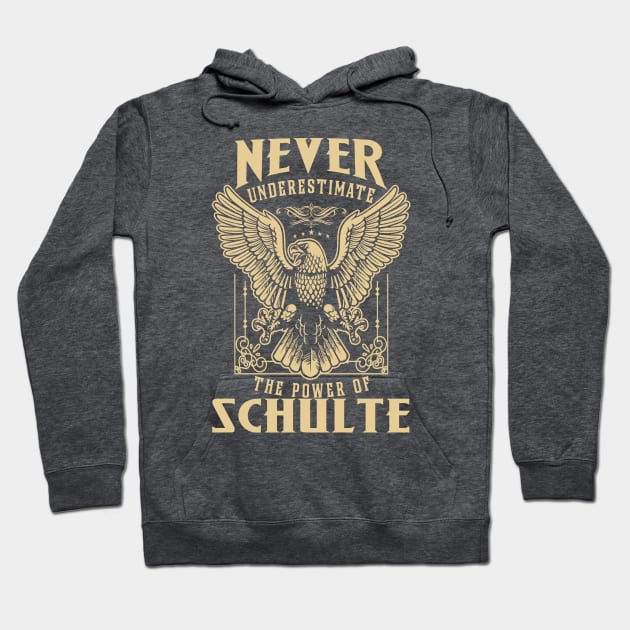 Never Underestimate The Power Of Schulte Hoodie by tuneitoutstudio